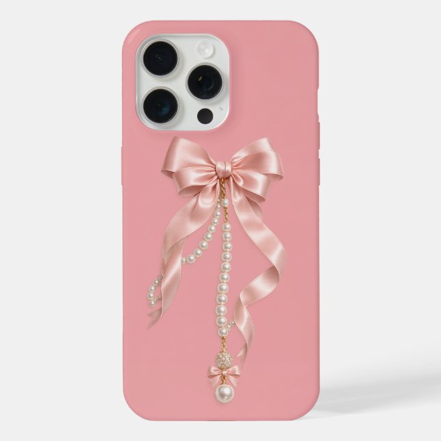 Funda para iPhone 15 Pro Max con lazo de coqueta r (Reverso )