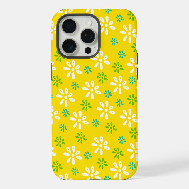 Funda para iPhone 15 Pro Max con patrón de flores  (Reverso )