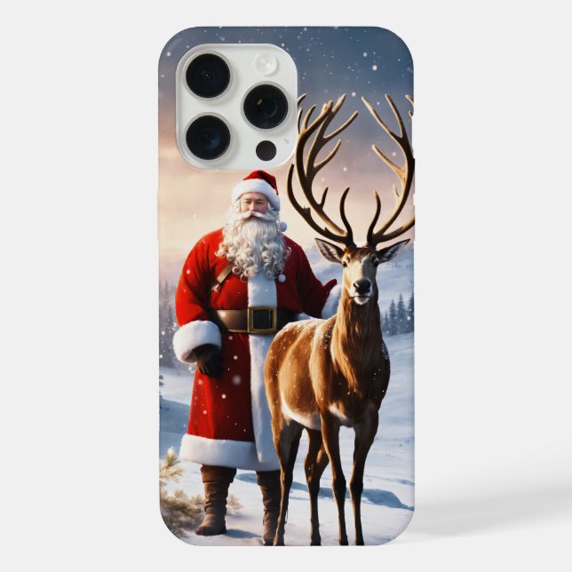 Funda para Iphone 15 pro max con tema de Navidad  (Reverso )