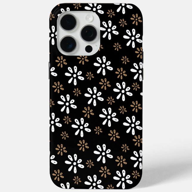Funda para iPhone 15 Pro Max de Black Flowers (Reverso )