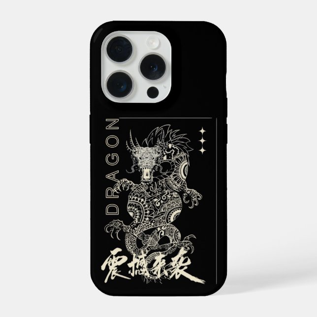 Funda para iPhone 15 Pro Max Estético Dragón Suave (Reverso )