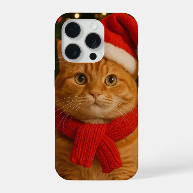 Funda para iPhone 15 Pro Santa Cat (Reverso )