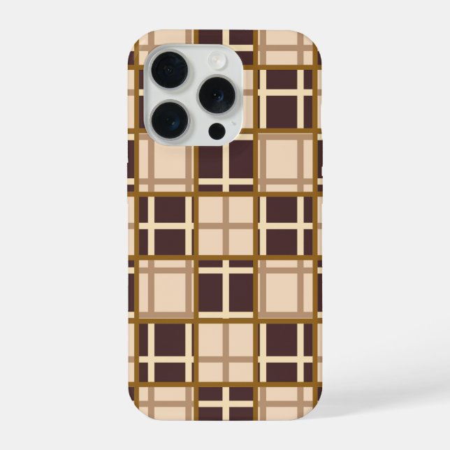 Funda para iPhone 15 Pro tonos marrones abstractos (Reverso )