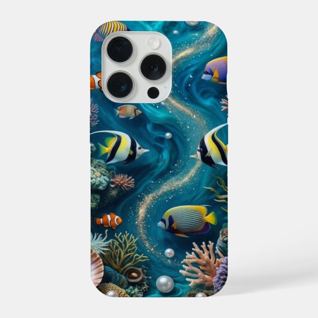 Funda para iPhone 15 Pro Underwater Pearl Reef – O (Reverso )