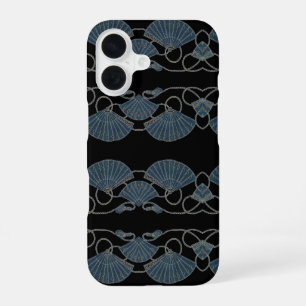 Funda Para iPhone 16 Abanico Azul Elegante