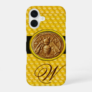 FUNDA PARA iPhone 16 ABEJA MELÍFERA, MONOGRAMA DE APICULTOR