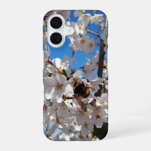 Funda Para iPhone 16 Abejorro en flor de cerezo silvestre