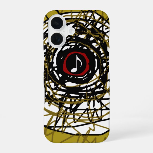 Funda Para iPhone 16 abstracción supercool con nota musical (Reverso )