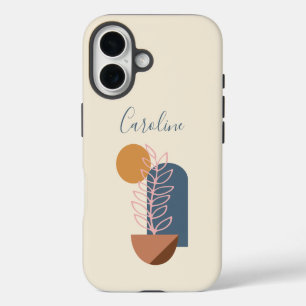 Funda Para iPhone 16 Abstracto Geométrico Botánico Personalizado Terros