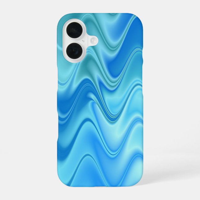 Funda Para iPhone 16 Abstracto Ondulado Azul (Reverso )