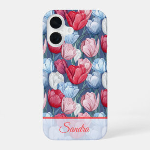 Funda Para iPhone 16 Accesorios Femeninos de Moda Tulipán Personalizado