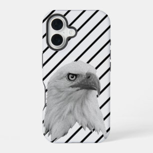 Funda Para iPhone 16 Aceite para pintar cara de águila calva,
