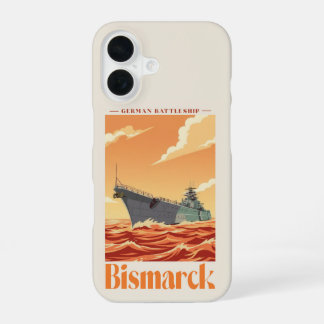 Funda Para iPhone 16 Acorazado alemán Bismarck - Póster Naval Antiguo