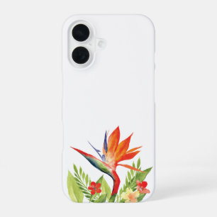 Funda Para iPhone 16 Acuarela floral de aves del paraíso