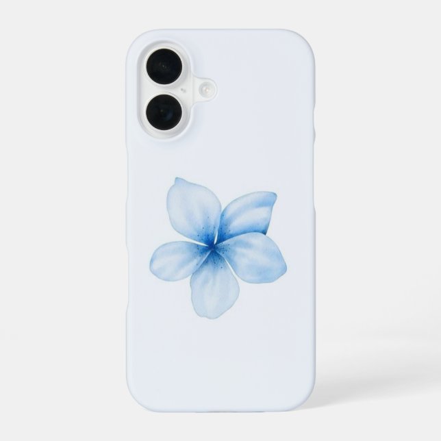 Funda Para iPhone 16 Aesthetic baby blue flower  (Reverso )