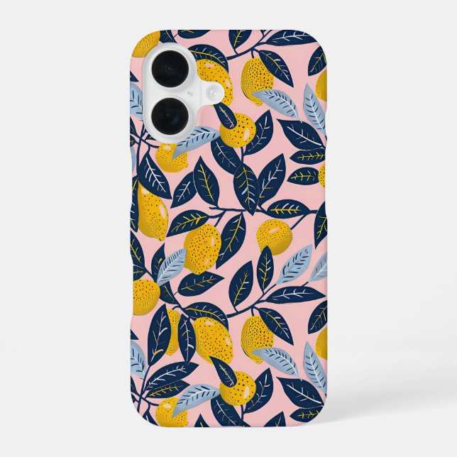 Funda Para iPhone 16 Aesthetic Summer Lemon Pattern iPhone Case (Reverso )