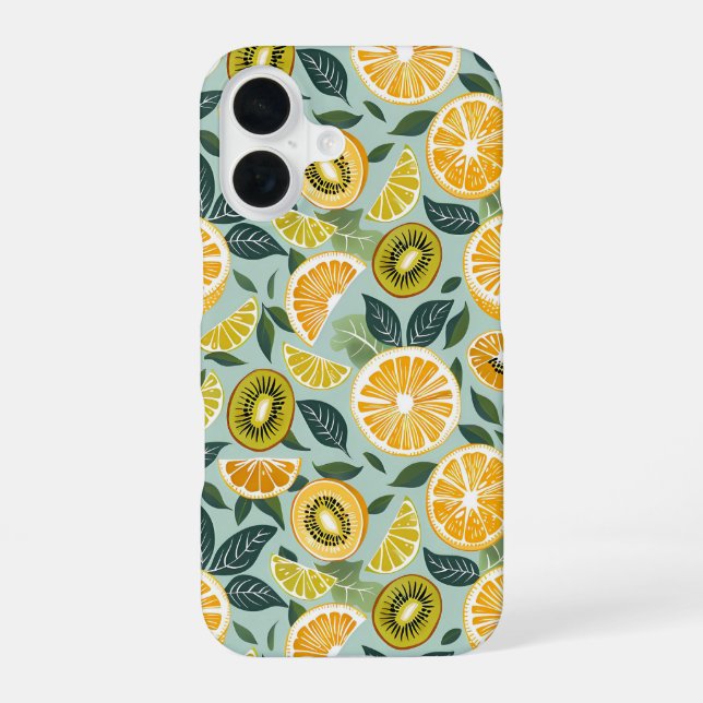 Funda Para iPhone 16 Aesthetic Summer Lemon Pattern iPhone Case (Reverso )