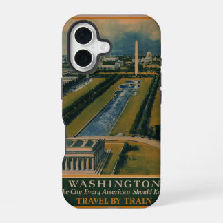 Funda Para iPhone 16 Afiche de viaje de Washington DC