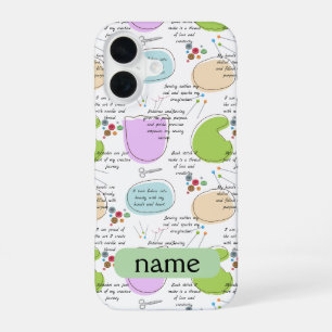 Funda Para iPhone 16 Afirmaciones de costura para artesanos, citas de c