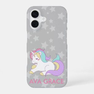 Funda Para iPhone 16 Agrega Tu Nombre Cute Magical Unicorn Personalizad
