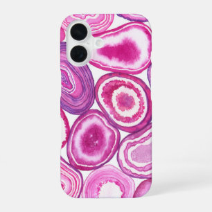 Funda Para iPhone 16 Aguamarina de ágata rosa