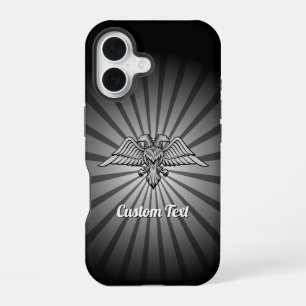 Funda Para iPhone 16 Águila gris con dos estuches para iPhone