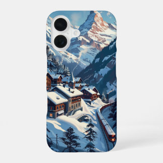 Funda Para iPhone 16 Aldea alpina en invierno