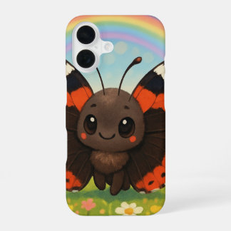 Funda Para iPhone 16 Almirante rojo lindo mariposa delgado