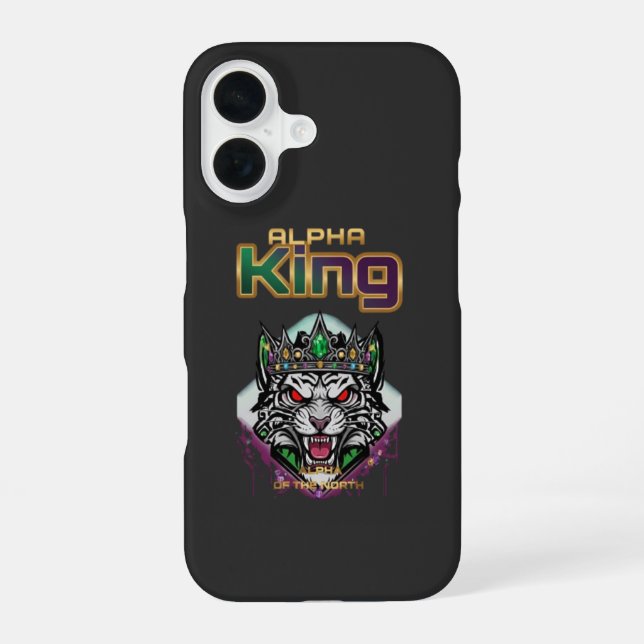 Funda Para iPhone 16 Alpha king motivacional  (Reverso )