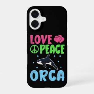 Funda Para iPhone 16 Ama la Paz Orca Tiernos Animales Marinos Amante de