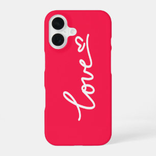 Funda Para iPhone 16 Ama texto blanco sobre rosa
