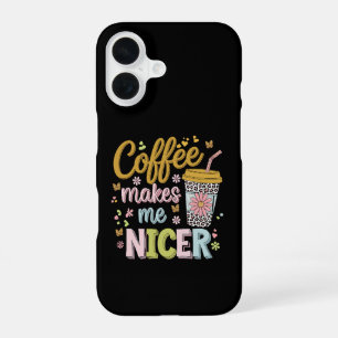Funda Para iPhone 16 Amante del Café Leopardo Cafeinado Me Hace