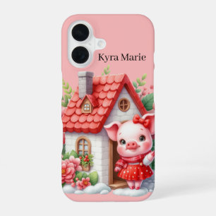 Funda Para iPhone 16 Amantes divertidos de los cerdos agreguen su nombr