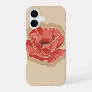 Funda Para iPhone 16 Amapola Estilizada Vintage