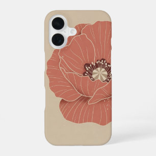 Funda Para iPhone 16 Amapola Pop Minimalista Retro