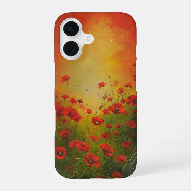 Funda para iPhone 16 Amapolas Brisa Primaveral (Reverso )