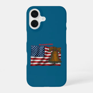 Funda Para iPhone 16 American Flag & Liberty Bell Independence Day URM