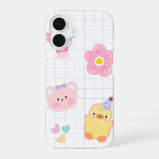 Funda Para iPhone 16 Amigos Fluffy - Pato, Oso y Flores