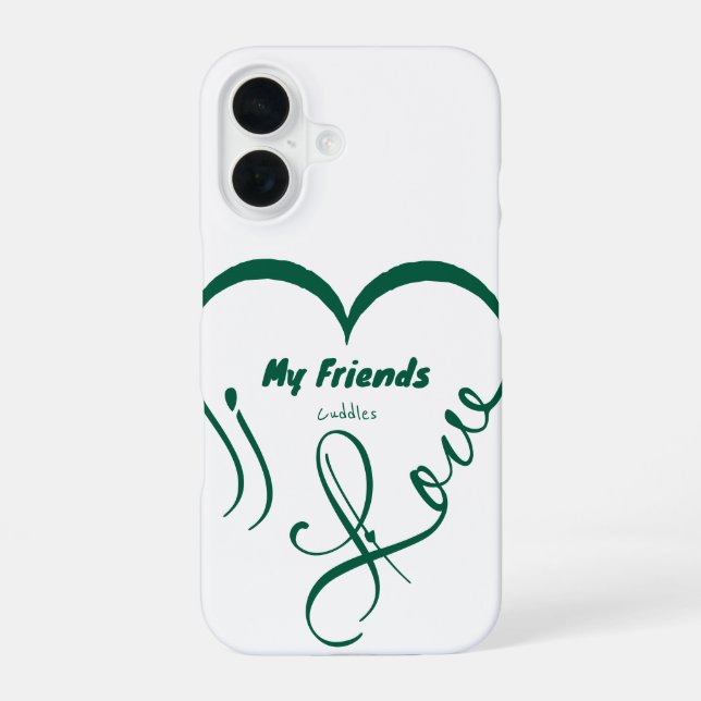 Funda Para iPhone 16 Amo a mis amigos - Abrazos (Reverso )