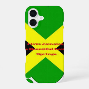 Funda Para iPhone 16 Amo Jamaica Arte de tipografía de bandera audaz