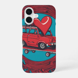 Funda Para iPhone 16 Amor en las ruedas - Diseño de corazón para el Ska