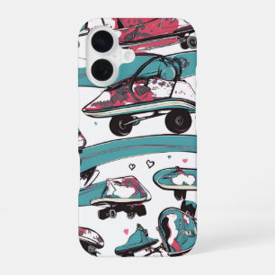 Funda Para iPhone 16 Amor sobre Ruedas – Diseño Genial de Corazón con P