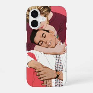 Funda Para iPhone 16 Amor y romance vintage, recién casados en rosa