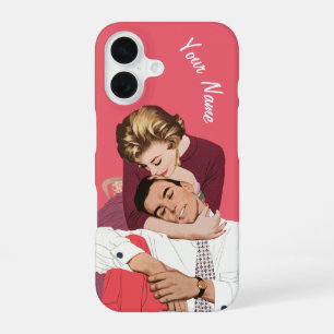 Funda Para iPhone 16 Amor y romance vintage, recién casados en rosa
