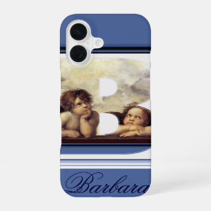 Funda Para iPhone 16 ÁNGEL DEL RENACIMIENTO LETRA B Monograma de Querub