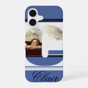 Funda Para iPhone 16 ÁNGEL DEL RENACIMIENTO LETRA C Monograma de Querub