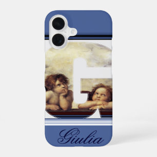 Funda Para iPhone 16 ÁNGEL DEL RENACIMIENTO LETRA G Monograma de Querub