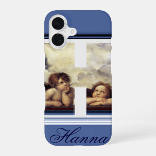 Funda Para iPhone 16 ÁNGEL DEL RENACIMIENTO LETRA H Monograma de Querub