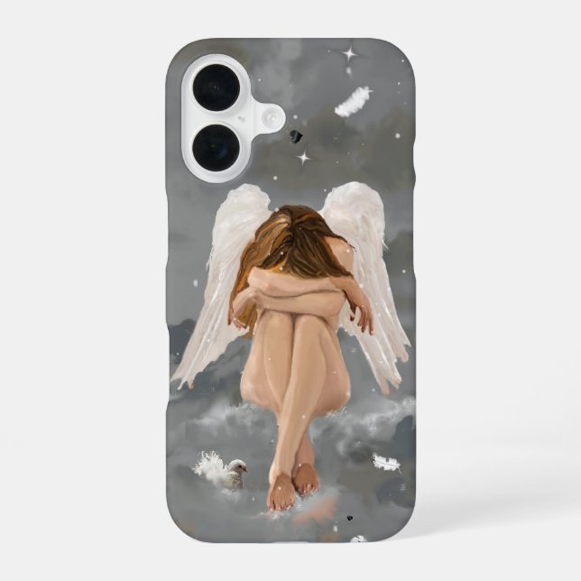 Funda Para iPhone 16 Ángel descansando  (Reverso )