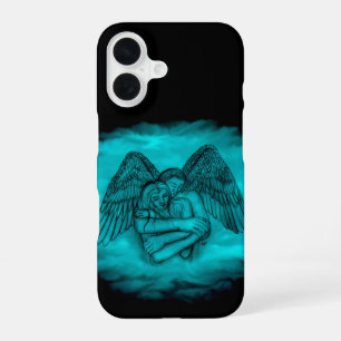 Funda Para iPhone 16 Ángel Eros enamorado en diseño negro y verde